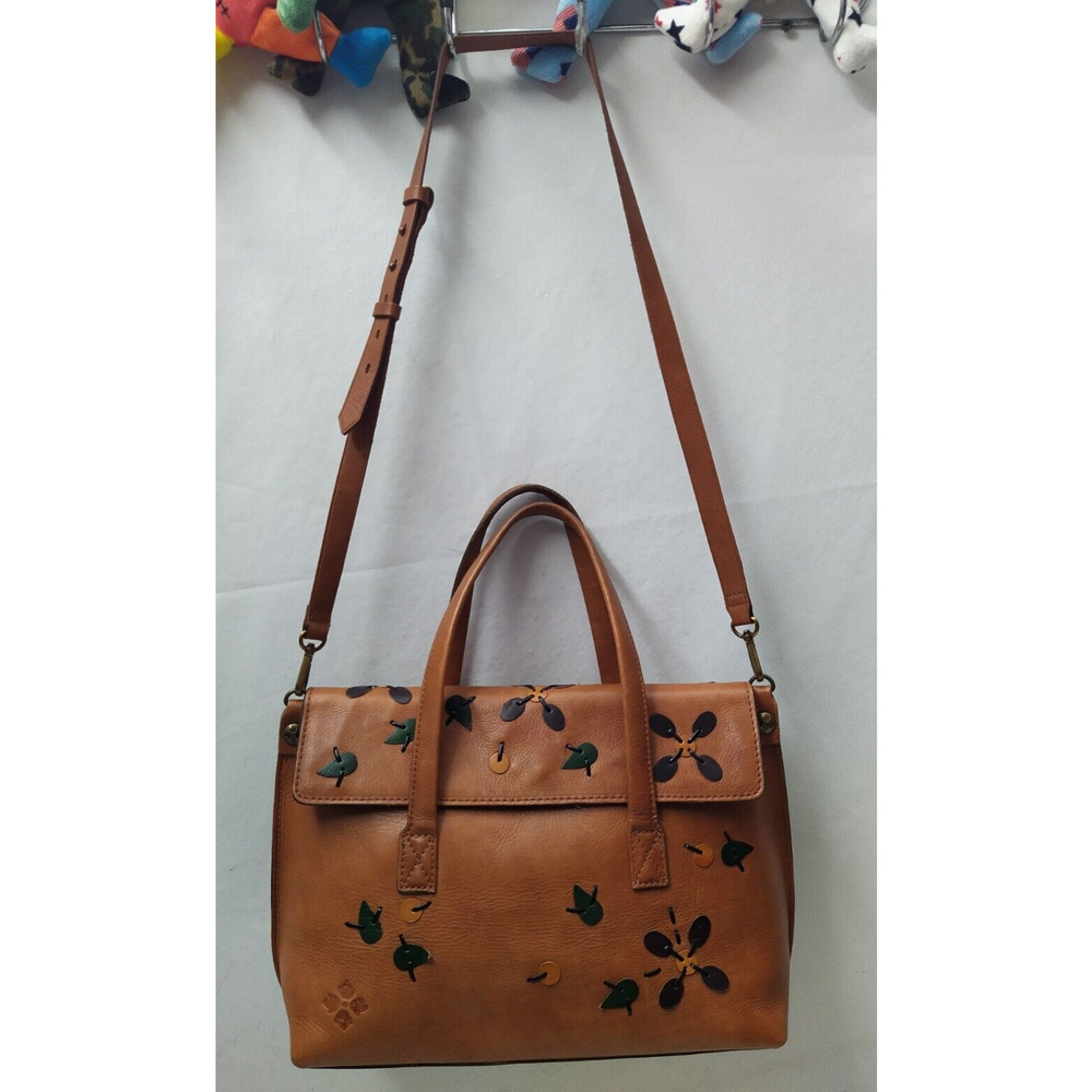 Patricia Nash New Tan Leather With Tag Double Handles Satchel Shoulder Bag - Picture 4 of 16